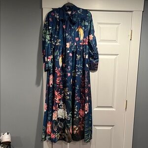 Floral Maxi Dress in Blue by Dalia MacPhee, NWT